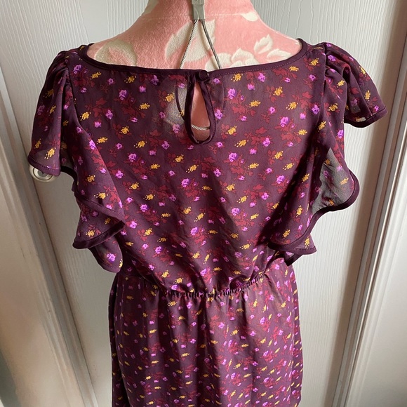 Sheer Purple Floral Dress - Picture 6 of 7